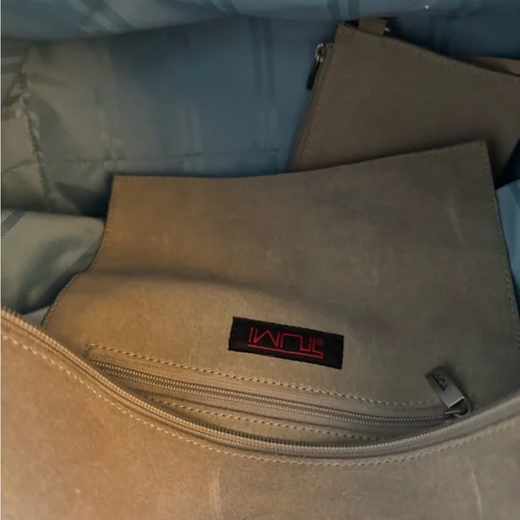 Tan Suede Tumi Tote Bag - Picture 2 of 3